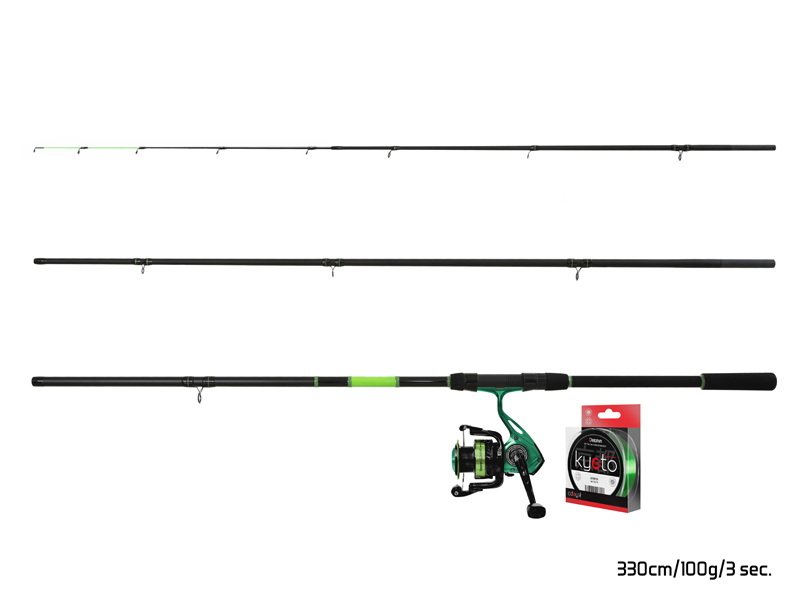 Feederový set Delphin GreenFEED 360cm/100g + 4T + 0,261mm
