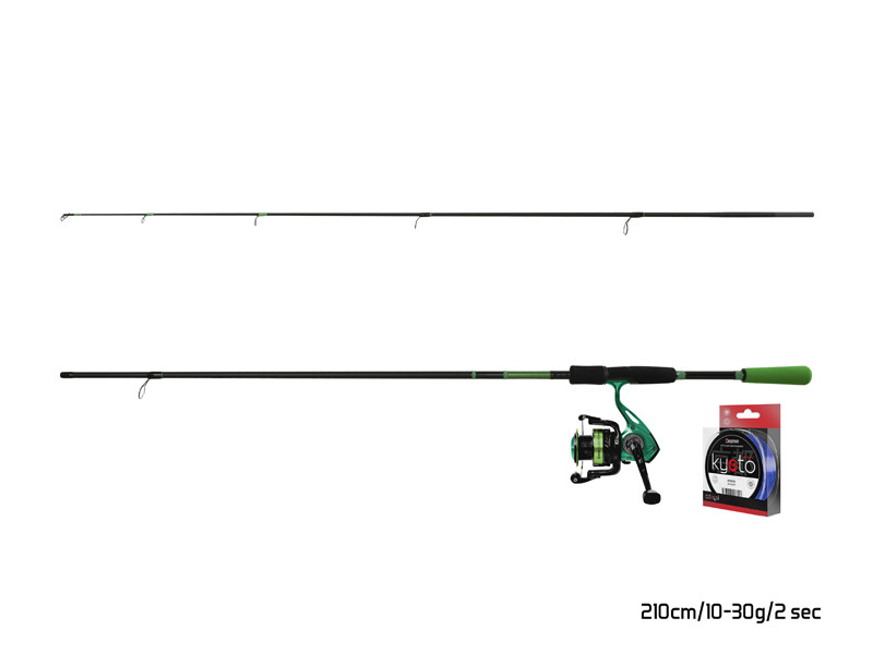 Přívlačový set Delphin GreenSPIN 180cm/30g + 2T + 0,234mm