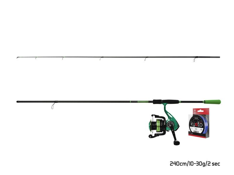 Přívlačový set Delphin GreenSPIN 180cm/30g + 2T + 0,234mm
