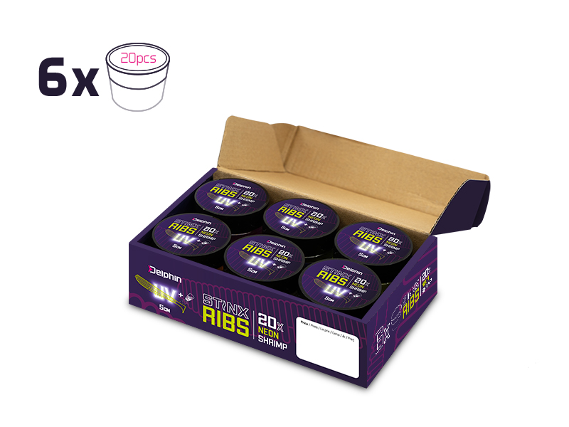 Umělá nástraha Delphin B! StinxRIBS Shrimp / 50ks 5cm / NATUR