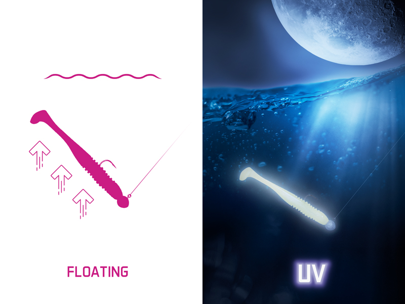 Umělá nástraha Delphin ZANDERA FlexiFLOAT UVs / 5ks 12cm/YELLA