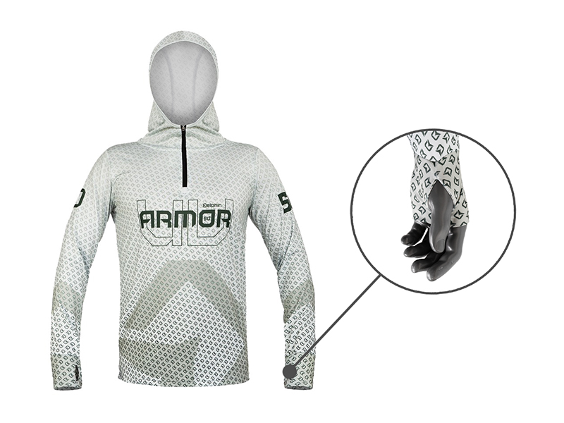 Tričko s kapucí Delphin UV ARMOR 50+ Olive (XXL)