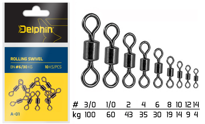 Rolling Swivel A-01/10ks BN/12