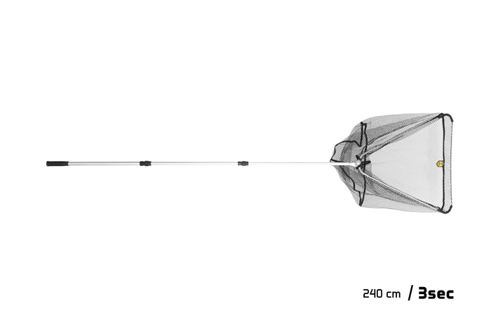 Podběrák Delphin kovový střed, pogumovaná síťka 70x70/250cm 